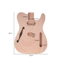 Load image into Gallery viewer, Unfinished Electric Guitar DIY Body | Mahogany with F-Hole/Binding for Tele-Style Electric Guitar - Charles Morgan Guitars