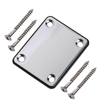 Load image into Gallery viewer, Neck Plate | Chrome or Black | Replacement Plate for Guitar Neck | Includes: Joint Board with Screws - Gigbagger