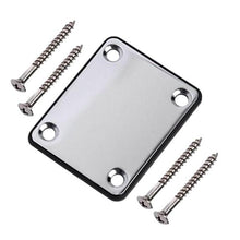 Load image into Gallery viewer, Neck Plate | Chrome or Black | Replacement Plate for Guitar Neck | Includes: Joint Board with Screws - Gigbagger