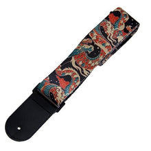 Load image into Gallery viewer, Guitar Strap | 5 Style Options | Woven Embroidery Fabric with Leather Ends | for Acoustic, Electric, or Bass Guitar - Gigbagger
