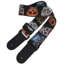 Load image into Gallery viewer, Guitar Strap | 5 Style Options | Woven Embroidery Fabric with Leather Ends | for Acoustic, Electric, or Bass Guitar - Gigbagger