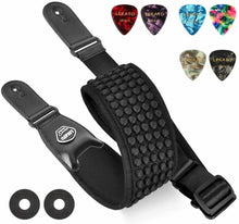 Load image into Gallery viewer, Guitar Strap with 3D Sponge Filling | 3.5 Inches Wide | Guitar Strap with 6 Guitar Picks - Charles Morgan Guitars
