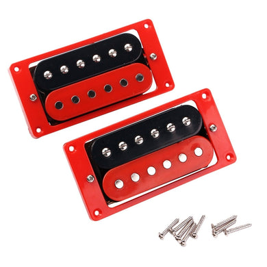Humbucker Pickups | Set of 2 | Red & Black Double Coil Neck and Bridge Pickups for LP-Style Electric Guitar - Gigbagger