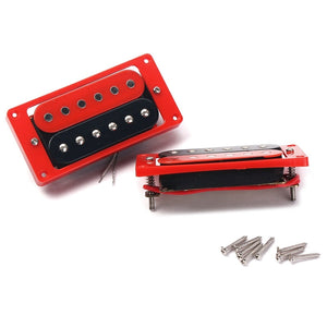 Humbucker Pickups | Set of 2 | Red & Black Double Coil Neck and Bridge Pickups for LP-Style Electric Guitar - Gigbagger