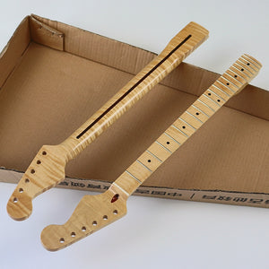 Electric Guitar Neck | 22 frets | Canadian Tiger Maple | Neck for ST-Style Electric Guitar - Charles Morgan Guitars