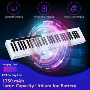 Digital Piano | White | 61-Key | Portable Digital Stage Piano with Carrying Bag - Gigbagger