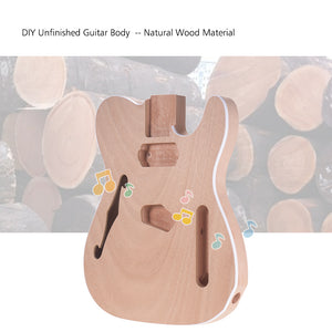 Unfinished Electric Guitar DIY Body | Mahogany with F-Hole/Binding for Tele-Style Electric Guitar - Charles Morgan Guitars
