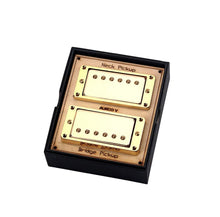 Load image into Gallery viewer, Alnico V Humbucker Pickup Set | Neck and Bridge | Gold | Pickups for LP/SG-Style Electric Guitar - Charles Morgan Guitars
