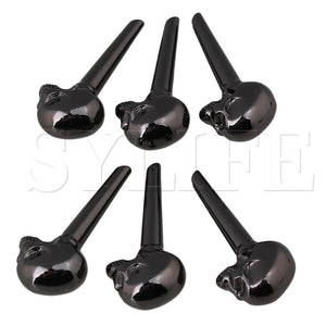 Acoustic Guitar Bridge Pins | Set of 6 | 8mm | Metal Skull Bridge Pins