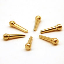 Load image into Gallery viewer, Acoustic Guitar Bridge Pins | Set of 6 | Brass | String Bridge Pins - Gigbagger
