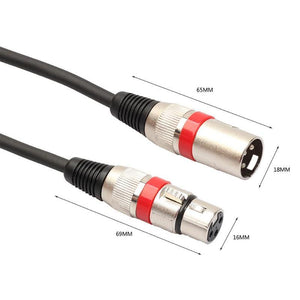 Microphone Cables | 10 Pack | Length: 6 ft | 3-Pin DMX/XLR Connector Cables - Gigbagger