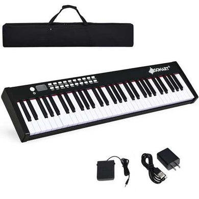 BX-II | 61 Key | Black | Digital Piano Touch Sensitive with Bluetooth and MP3 - Gigbagger