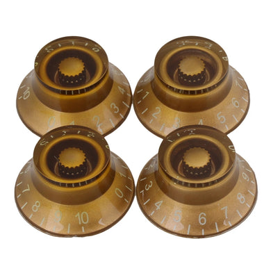Control Knobs | Set of 4 | Gold | Top Hats for LP/SG-Style Electric Guitars - Gigbagger
