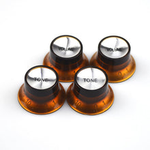 Load image into Gallery viewer, Control Knobs | Set of 4 | Silver Top/Coffee Bottom | Top Hats for LP/SG Style Electric Guitars - Gigbagger
