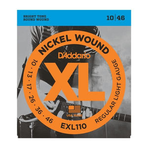 D'ADDARIO | Gauge: .010-.046 | EXL110 Regular Light | Nickel Wound Electric Guitar Strings - Gigbagger