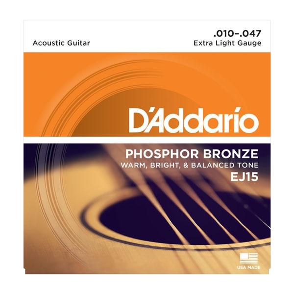 D'ADDARIO | Gauge: .010 | EJ15 Phosphor Bronze Acoustic Guitar Strings - Gigbagger