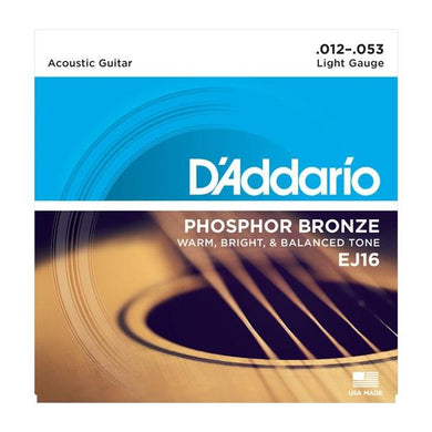 D'ADDARIO | Gauge: .012 | EJ16 Phosphor Bronze Acoustic Guitar Strings - Gigbagger