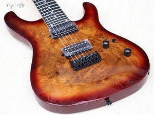 V-GLORIFY | 7 String | 39 Inch | Sunburst | Double Cutaway Solid Body with Rosewood Fretboard - Gigbagger