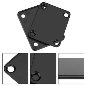 Neck Plate | Chrome or Black | Replacement Plate for Guitar Neck | Includes: Joint Board with Screws - Gigbagger