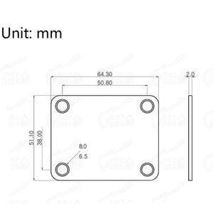 Neck Plate | Chrome or Black | Replacement Plate for Guitar Neck | Includes: Joint Board with Screws - Gigbagger