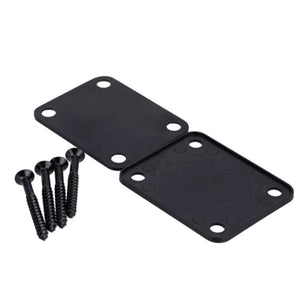 Neck Plate | Chrome or Black | Replacement Plate for Guitar Neck | Includes: Joint Board with Screws - Gigbagger