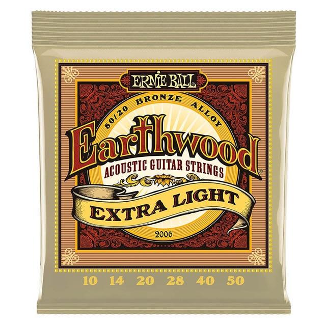 ERNIE BALL | Gauge: .010-.50 | 2006 Extra Light | 80/20 Bronze Alloy Earthwood Acoustic Guitar Strings - Gigbagger