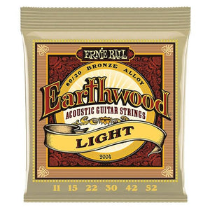 ERNIE BALL | Gauge: .011-.052 | 2004 Light | 80/20 Bronze Alloy Earthwood Acoustic Guitar Strings - Gigbagger