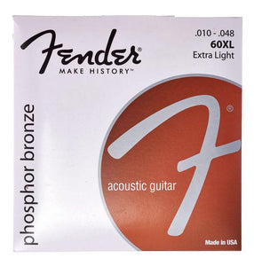 FENDER | Gauge: .010-.48 | 60XL Extra Light | Phosphor Bronze Acoustic Guitar Strings - Gigbagger