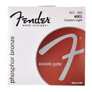 FENDER | Gauge: .011-.052 | 60CL Custom Light | Phosphor Bronze Acoustic Guitar Strings - Gigbagger