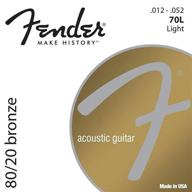 FENDER | Gauge: .012-.052 | 70L Light | 80/20 Bronze Acoustic Guitar Strings - Gigbagger