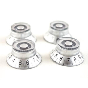 Control Knobs | Set of 4 | Silver | Acrylic Control Knobs for LP/SG Style Electric Guitar - Gigbagger