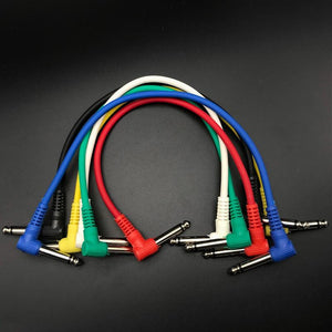 Patch Cable | 1 pcs | Length: 15cm or 30cm | 6.35mm Angled Audio Cable | Multiple Colors - Gigbagger