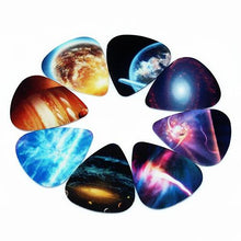 Load image into Gallery viewer, Guitar Picks | 10 Picks | Mixed Set | 3 Thickness Options | Colorful Universe/Planetary Guitar Picks - Gigbagger
