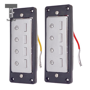 Humbucker Pickups | Set of 2 | Chrome Humbuckers with Black Install Frames - Gigbagger