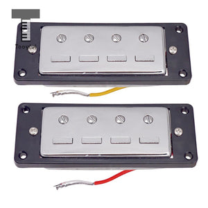 Humbucker Pickups | Set of 2 | Chrome Humbuckers with Black Install Frames - Gigbagger