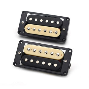 Zebra Humbucker Pickups | Set of 2 | 50/52mm | Double Coil | Includes Black Install Frame - Gigbagger