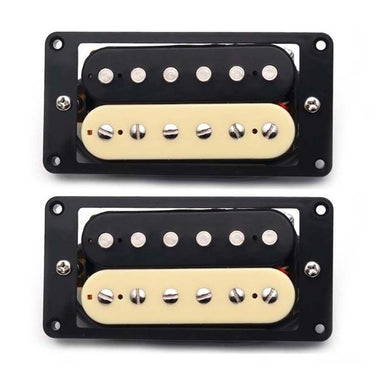 Zebra Humbucker Pickups | Set of 2 | 50/52mm | Double Coil | Includes Black Install Frame - Gigbagger