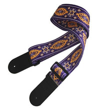 Load image into Gallery viewer, Guitar Strap | 5 Style Options | Woven Embroidery Fabric with Leather Ends | for Acoustic, Electric, or Bass Guitar - Gigbagger
