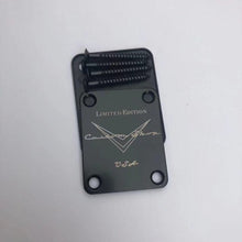 Load image into Gallery viewer, Limited Edition Custom Shop Neck Plate | Chrome, Gold, or Black | Includes Screws for ST/Tele Style Electric Guitar - Gigbagger
