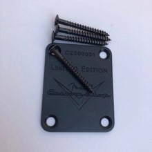 Load image into Gallery viewer, Limited Edition Custom Shop Neck Plate | Chrome, Gold, or Black | Includes Screws for ST/Tele Style Electric Guitar - Gigbagger
