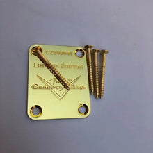 Load image into Gallery viewer, Limited Edition Custom Shop Neck Plate | Chrome, Gold, or Black | Includes Screws for ST/Tele Style Electric Guitar - Gigbagger
