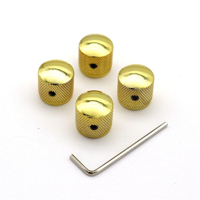 Metal Control Knobs | Gold | Set of 4 | For Tele-Style and ST-Style Electric Guitar - Gigbagger