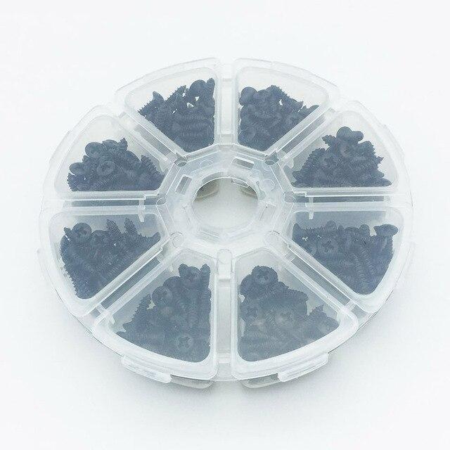 Pickguard Plate Screws | 400 pcs | Size: 3 x 12mm | Color: Black/Chrome with Storage Box - Gigbagger
