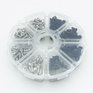 Pickguard Plate Screws | 400 pcs | Size: 3 x 12mm | Color: Black/Chrome with Storage Box - Gigbagger