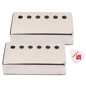 Pickup Covers | 50mm Pole Spacing | 16mm Height | Nickel Plated Humbucker Pickup Covers for LP/SG-Style Electric Guitar - Gigbagger