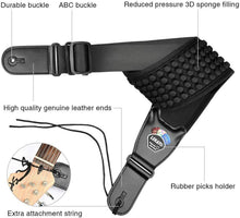 Load image into Gallery viewer, Guitar Strap with 3D Sponge Filling | 3.5 Inches Wide | Guitar Strap with 6 Guitar Picks - Charles Morgan Guitars
