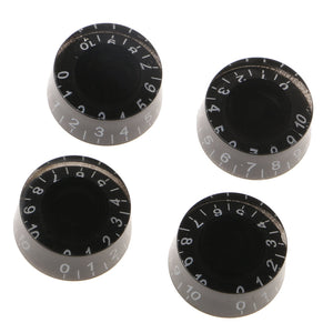 Speed Control Knobs | Set of 4 | Black | Control Knobs for LP/SG-Style Electric Guitars - Gigbagger